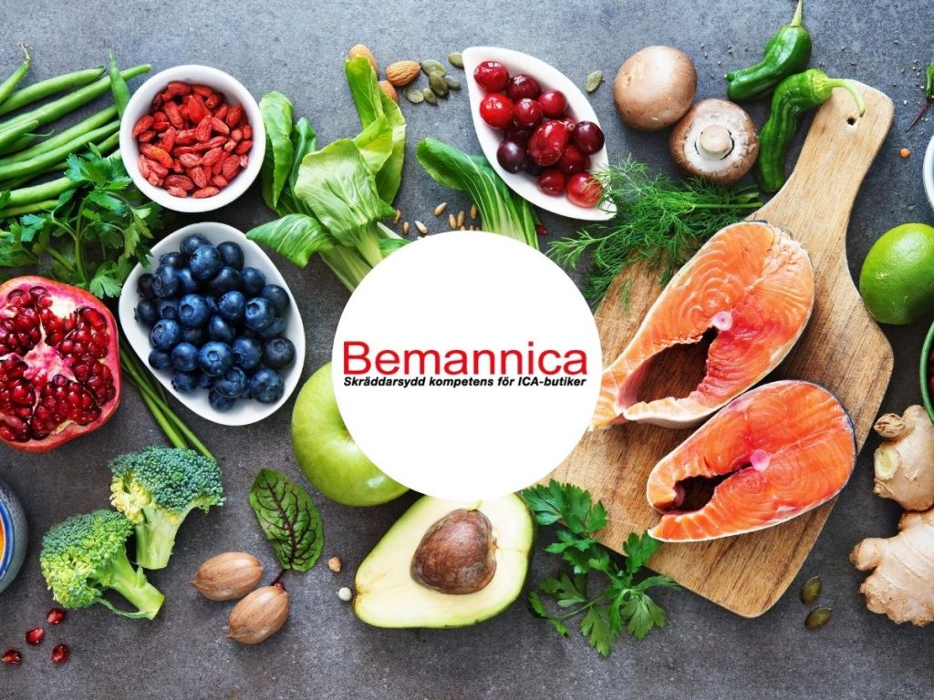 inspirationsbild på mat och bemannicas logotyp